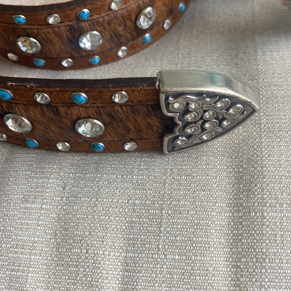 Justin’s 125 year Rhinestone Studded Animal Hair Belt  size 32 - Picture 4 of 10